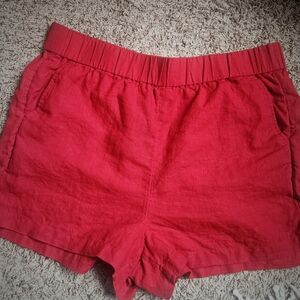 Women's J.Crew Linen Red Shorts